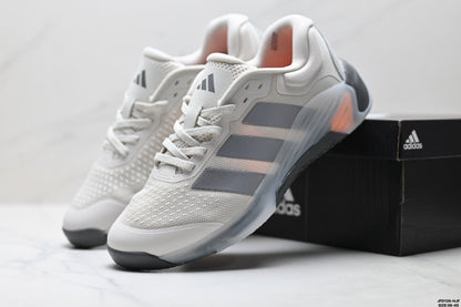 Adidas Grey White Court Shoes with Orange Accents