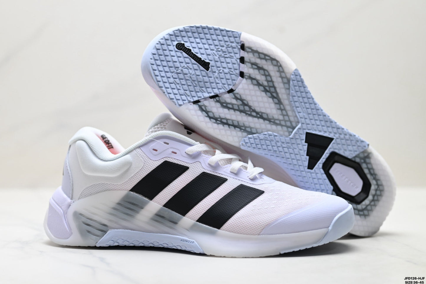 Adidas Lightweight White Athletic Training Shoes