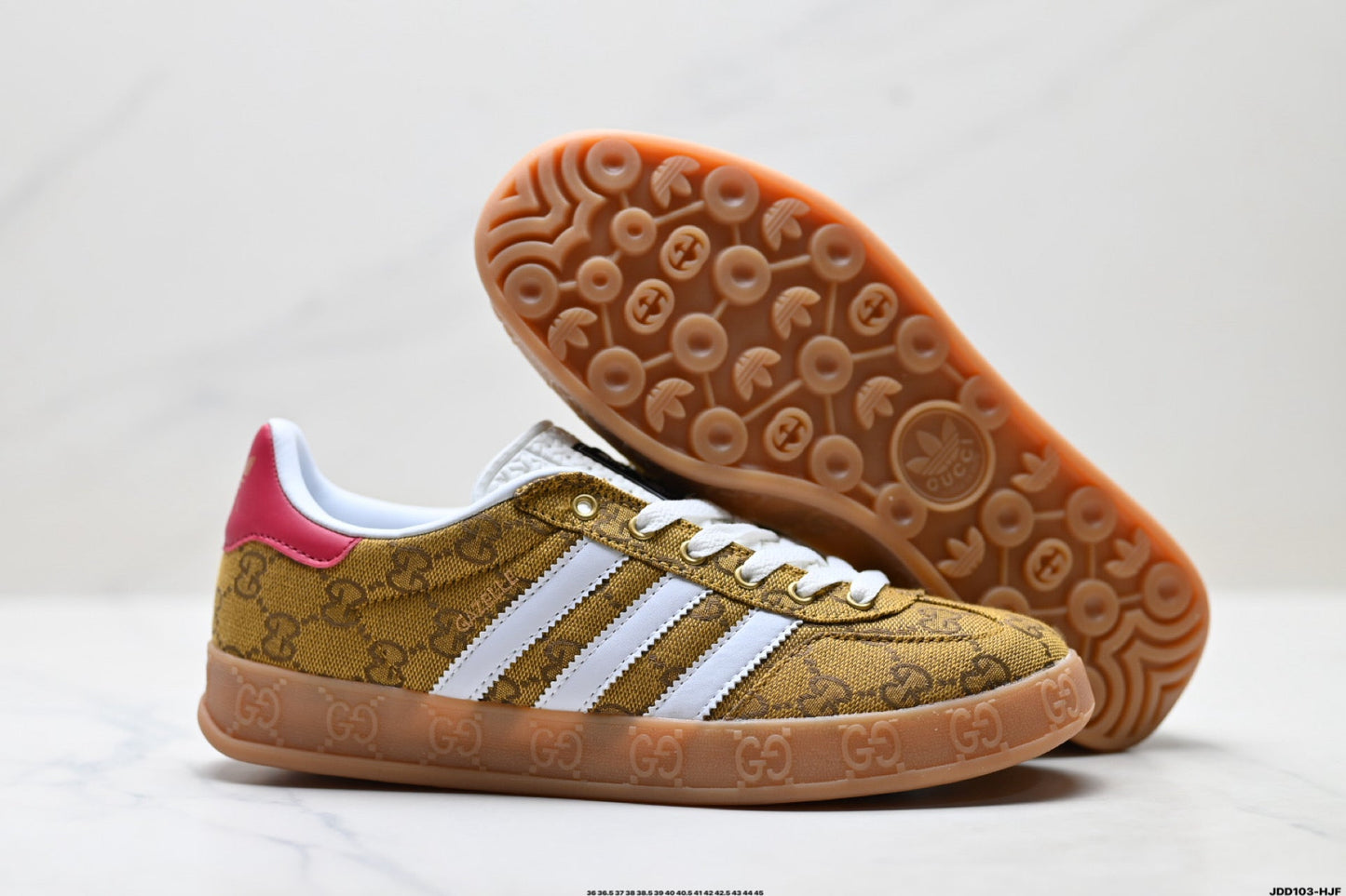 Adidas Originals Samba GG Monogram Gold Brown Sneakers