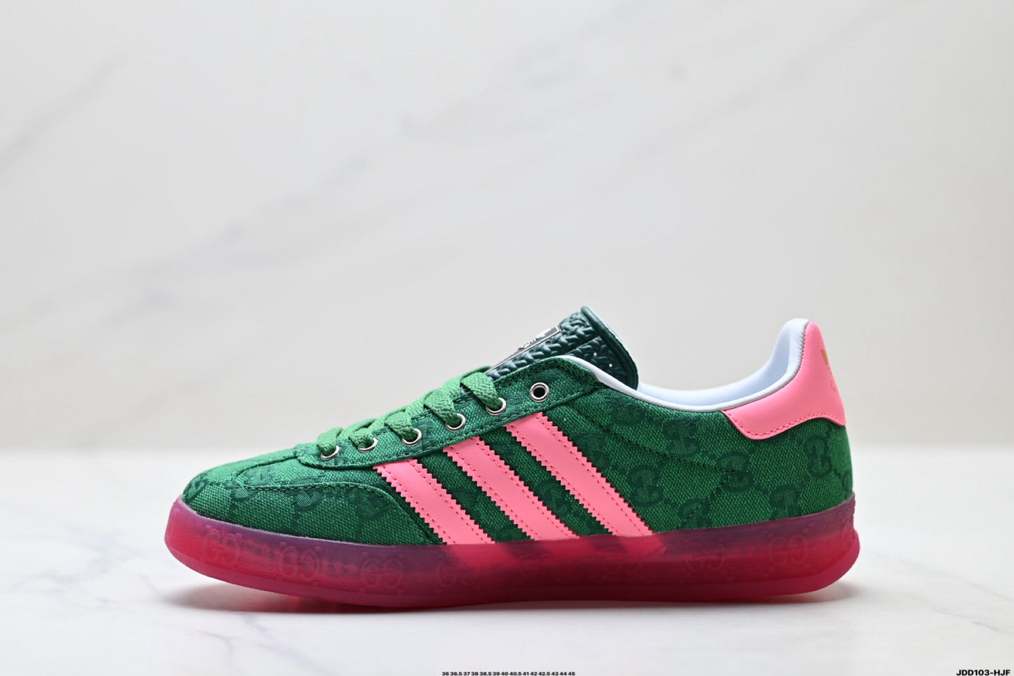 Adidas Originals Gazelle GG Monogram Green Pink Sneakers