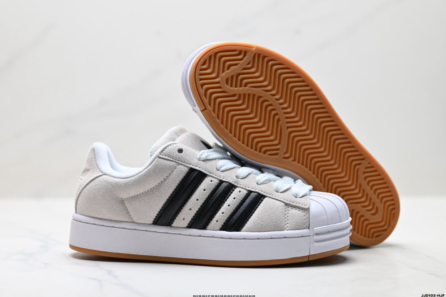 Adidas Originals Superstar Platform White Black Suede Sneakers