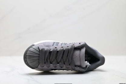Adidas Originals Superstar Platform Grey Suede Sneakers
