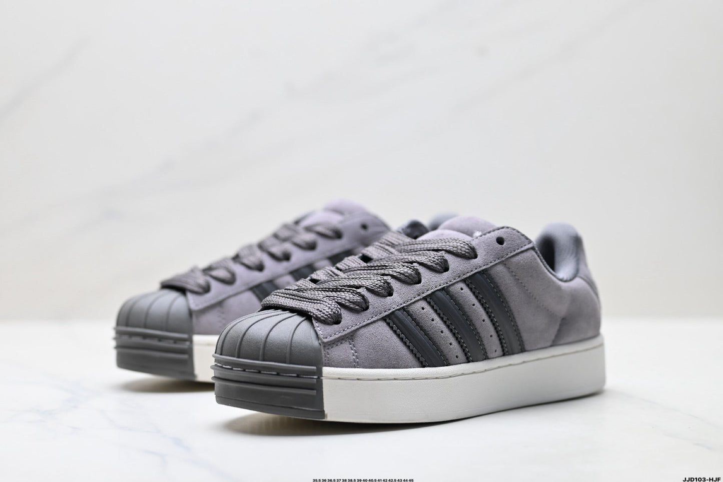Adidas Originals Superstar Platform Grey Suede Sneakers