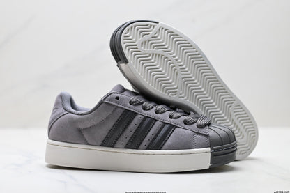 Adidas Originals Superstar Platform Grey Suede Sneakers