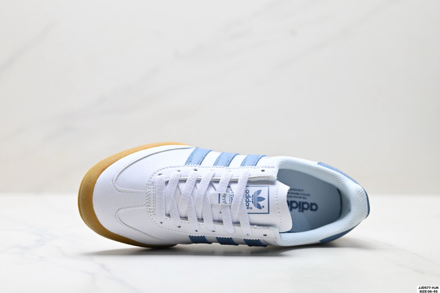 Adidas Jeans White Blue Gum Sole Sneakers – Classic Retro Lifestyle Shoes