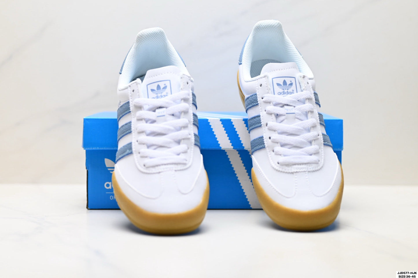 Adidas Jeans White Blue Gum Sole Sneakers – Classic Retro Lifestyle Shoes