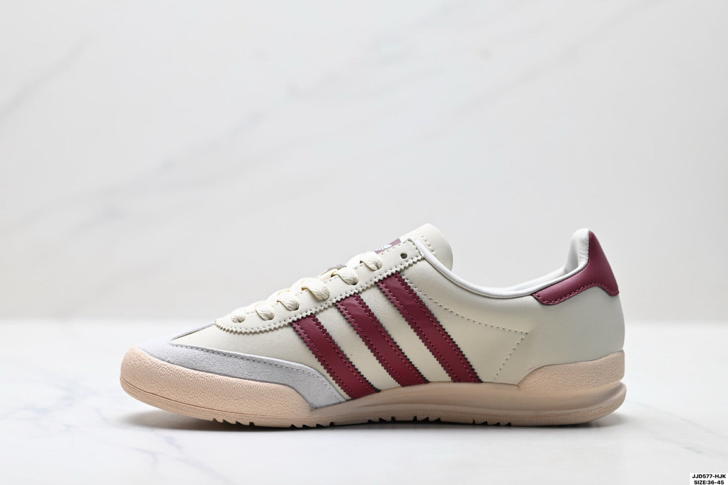 Adidas Jeans Off White Burgundy Sneakers – Classic Retro Lifestyle Shoes