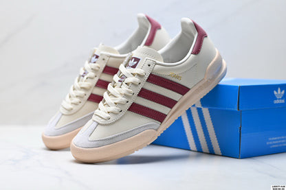 Adidas Jeans Off White Burgundy Sneakers – Classic Retro Lifestyle Shoes