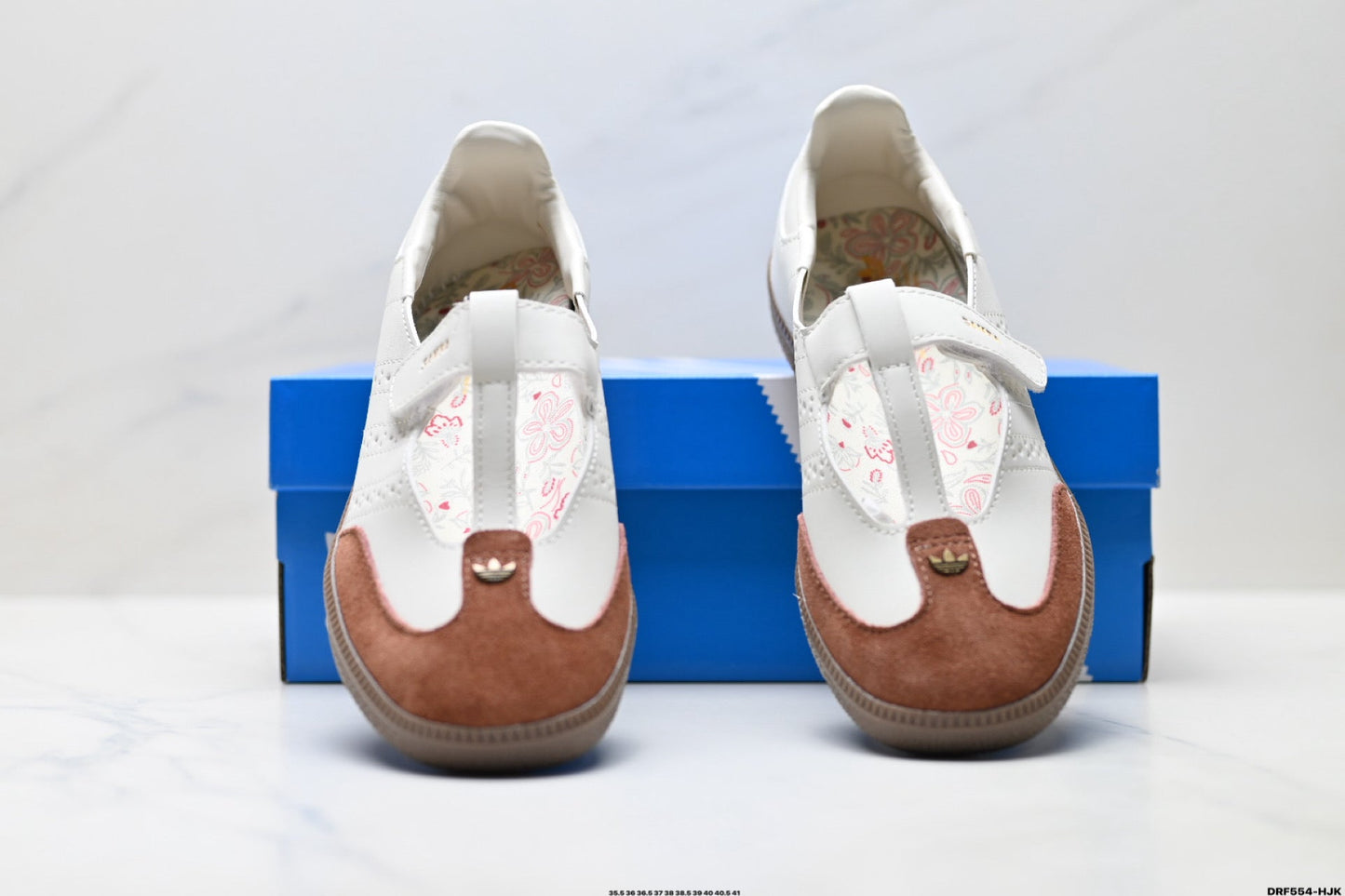 Adidas Samba Mary Jane Leather Sneakers – White Brown Retro Ballet Shoes
