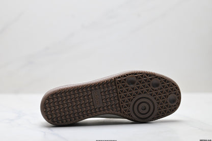 Adidas Samba Mary Jane Leather Sneakers – White Brown Retro Ballet Shoes