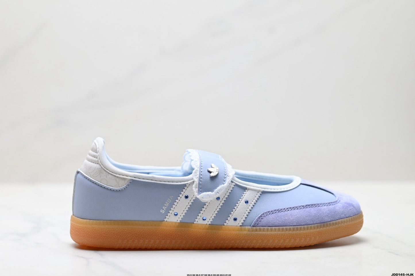Adidas Samba Mary Jane Light Blue Leather Sneakers – Retro Ballet Shoes