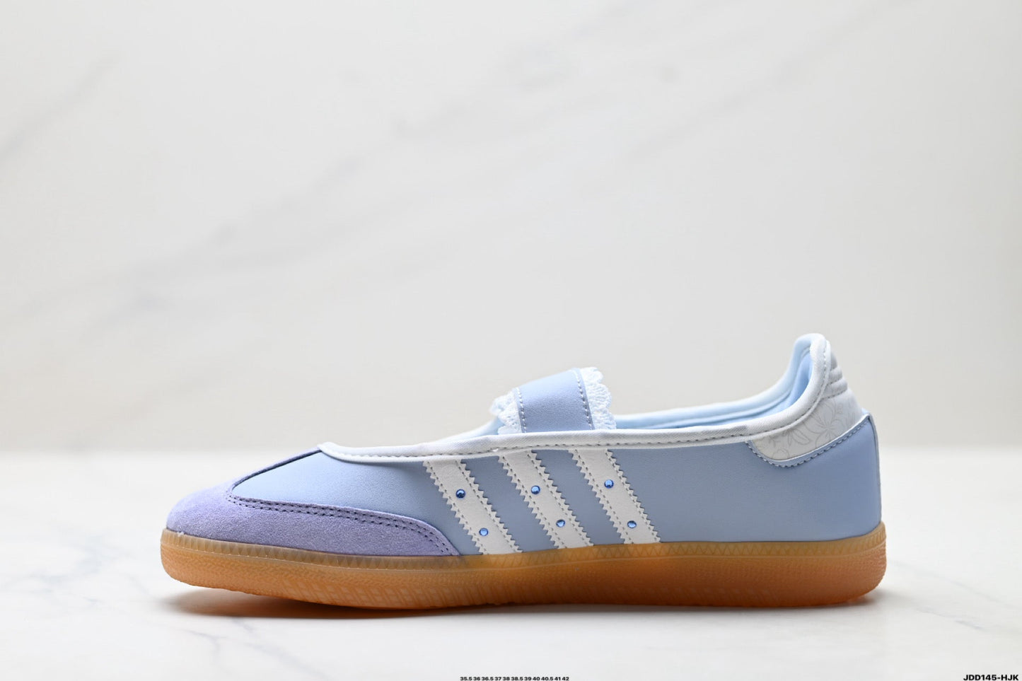Adidas Samba Mary Jane Light Blue Leather Sneakers – Retro Ballet Shoes