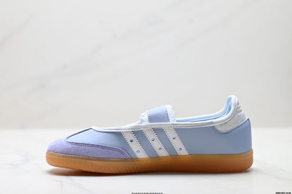 Adidas Samba Mary Jane Light Blue Leather Sneakers – Retro Ballet Shoes