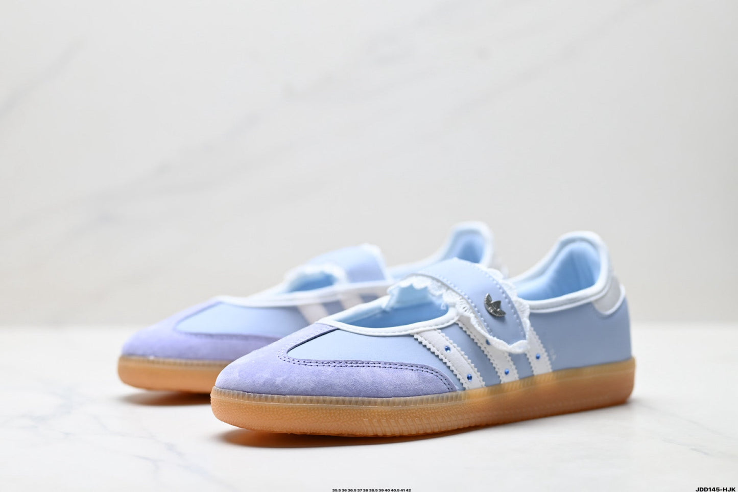 Adidas Samba Mary Jane Light Blue Leather Sneakers – Retro Ballet Shoes