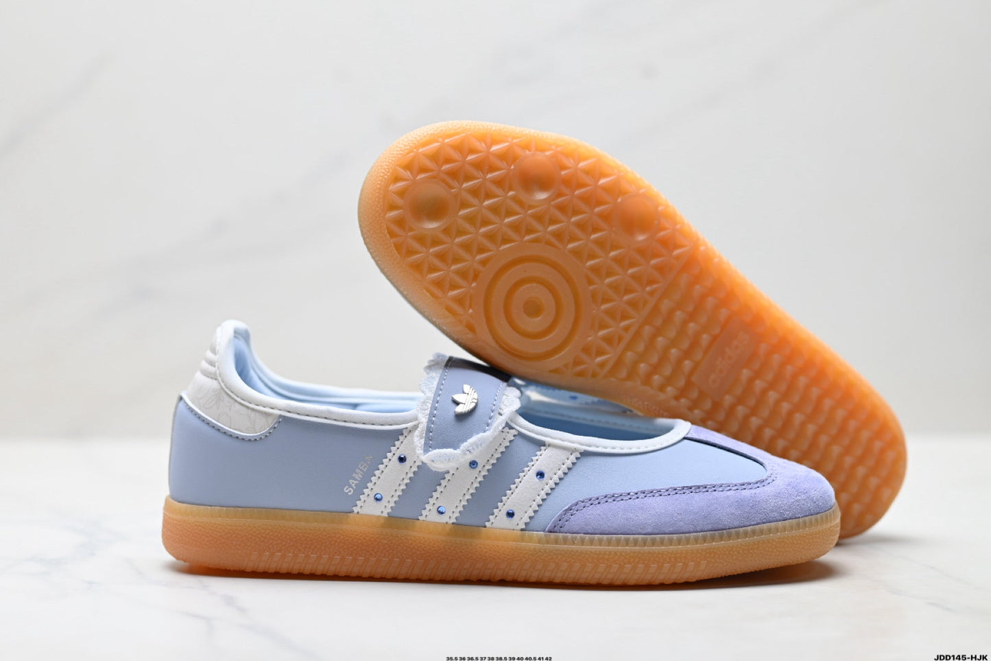 Adidas Samba Mary Jane Light Blue Leather Sneakers – Retro Ballet Shoes
