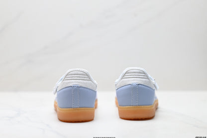 Adidas Samba Mary Jane Light Blue Leather Sneakers – Retro Ballet Shoes