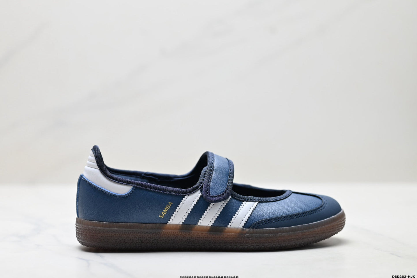 Adidas Samba Mary Jane Navy Leather Sneakers – Classic Gum Sole Ballet Shoes