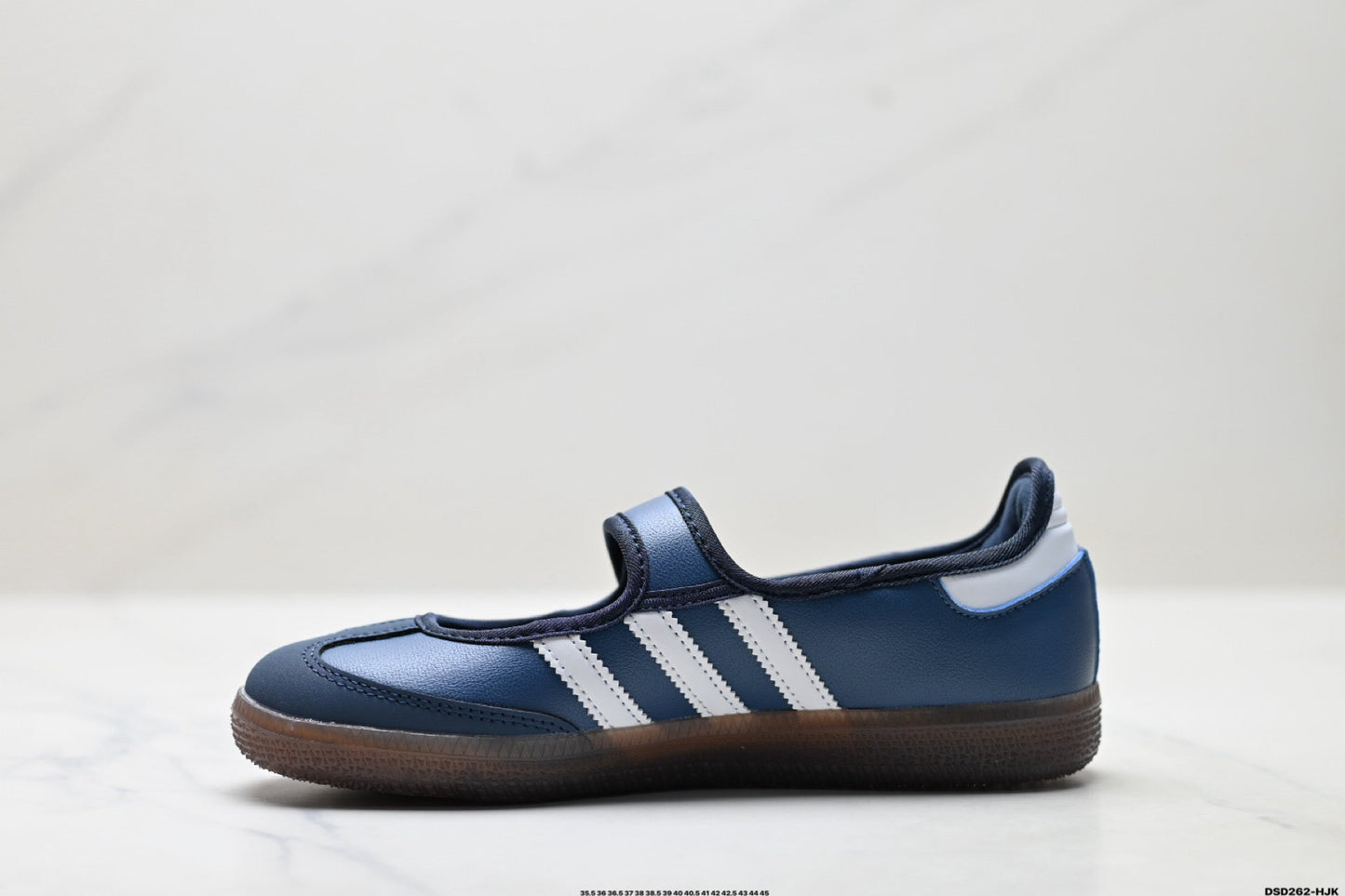 Adidas Samba Mary Jane Navy Leather Sneakers – Classic Gum Sole Ballet Shoes