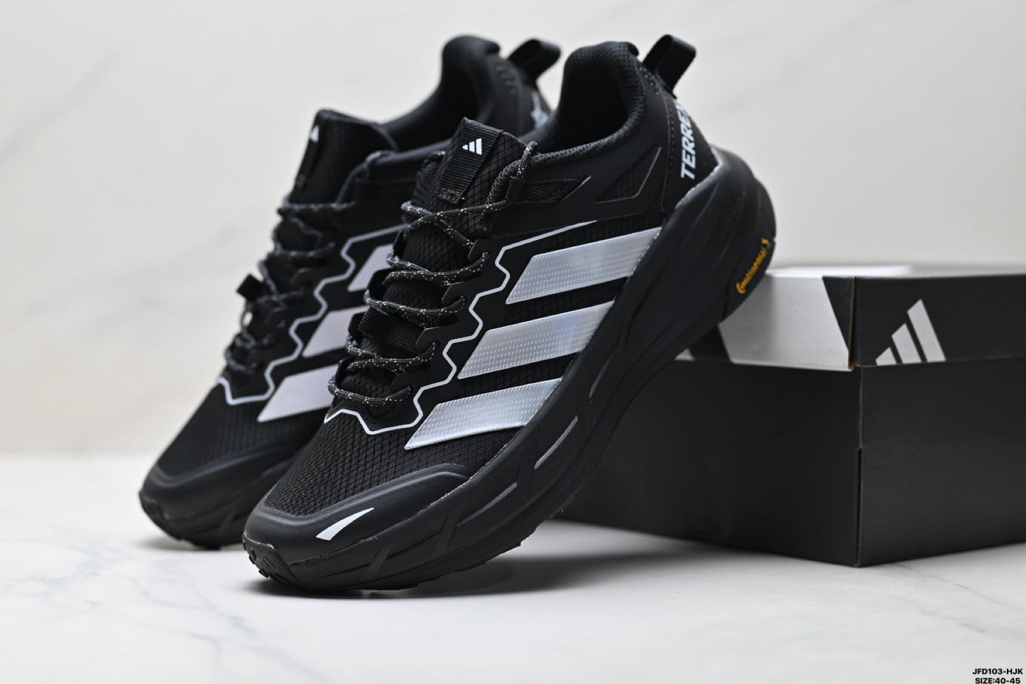 Adidas Waterproof Trail Running Shoes – Black White Outdoor Sneakers