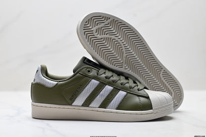 Adidas Superstar Olive Green Leather Sneakers – Classic Lifestyle Shoes