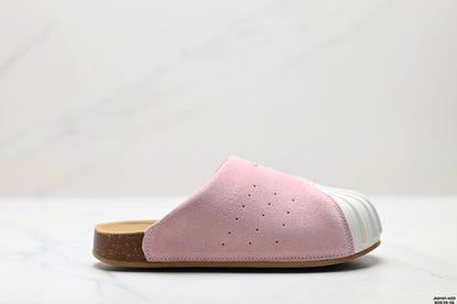 Classic Suede Mule Slides | Rubber Toe Cap Slip-On Shoes