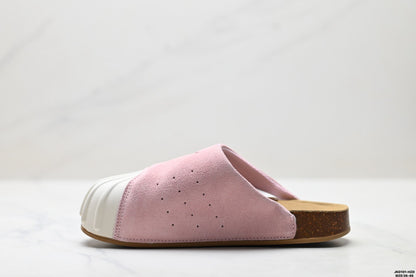 Classic Suede Mule Slides | Rubber Toe Cap Slip-On Shoes