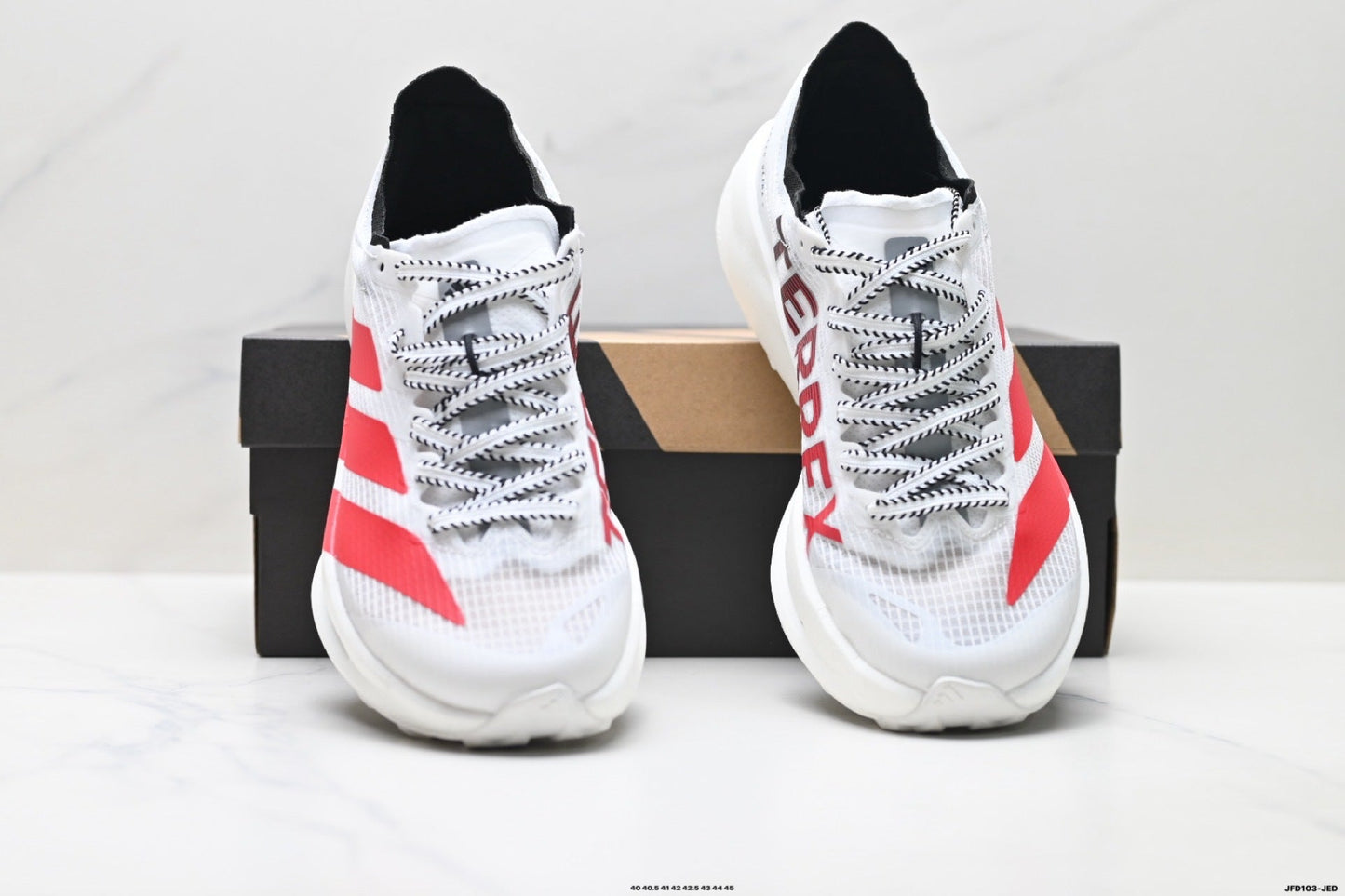 Adidas K81801650 Men's Running Shoes #4 - White/Red - image 2