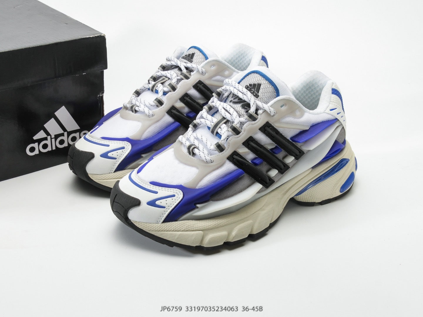 Adidas KK01650 Unisex Dad Sneakers - White/Blue/Black - image 5