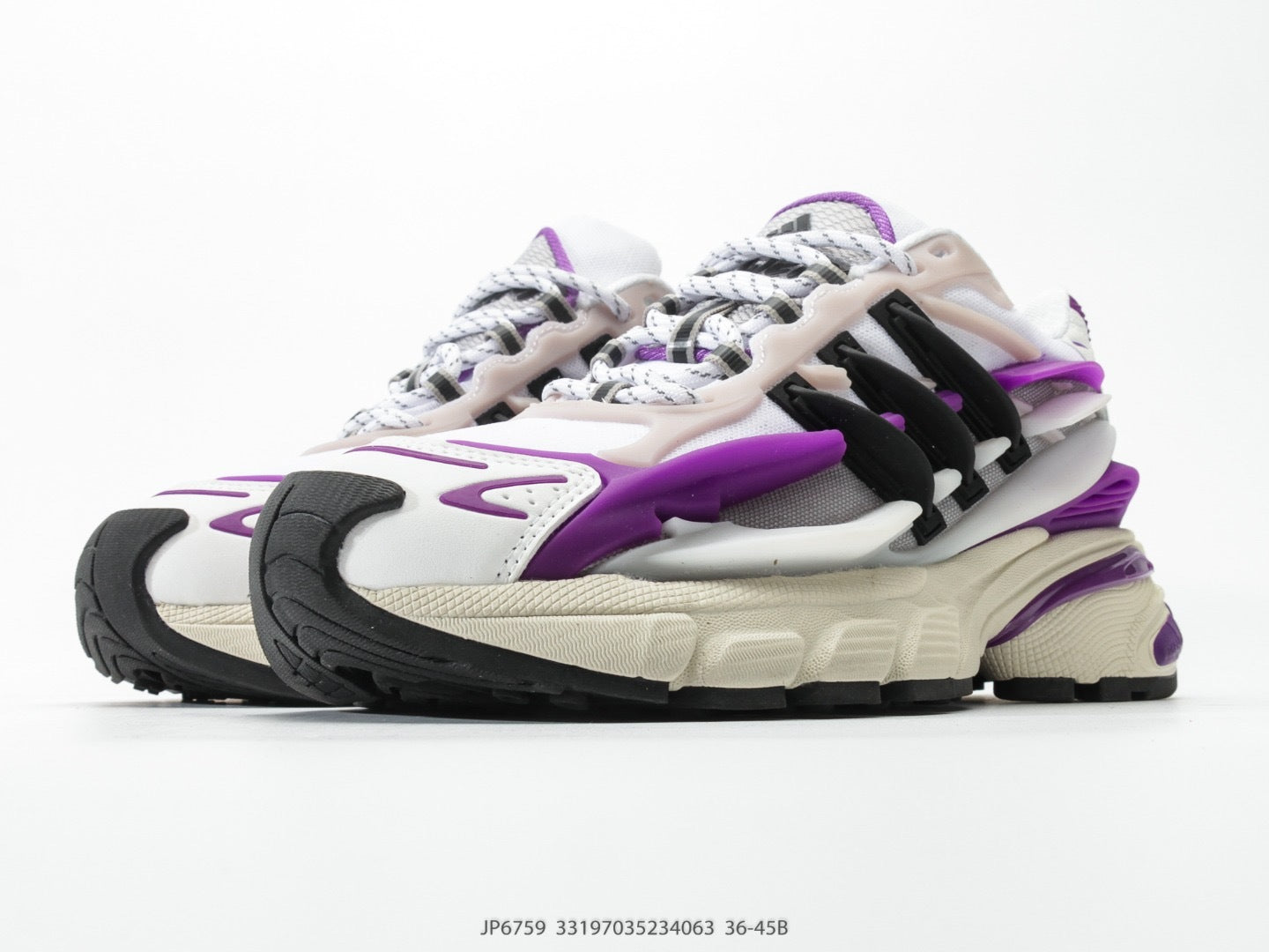 Adidas KK01650 Unisex Dad Sneakers - White/Purple/Black - image 7
