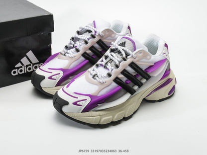 Adidas KK01650 Unisex Dad Sneakers - White/Purple/Black - image 10