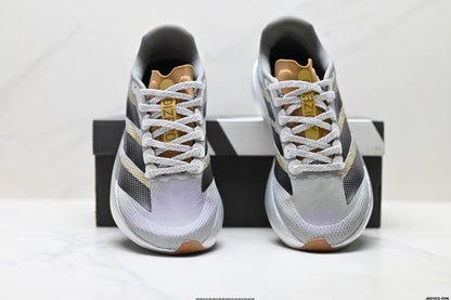 Adidas K81801550 Unisex Running Shoes #10 - White/Black/Gold - image 2