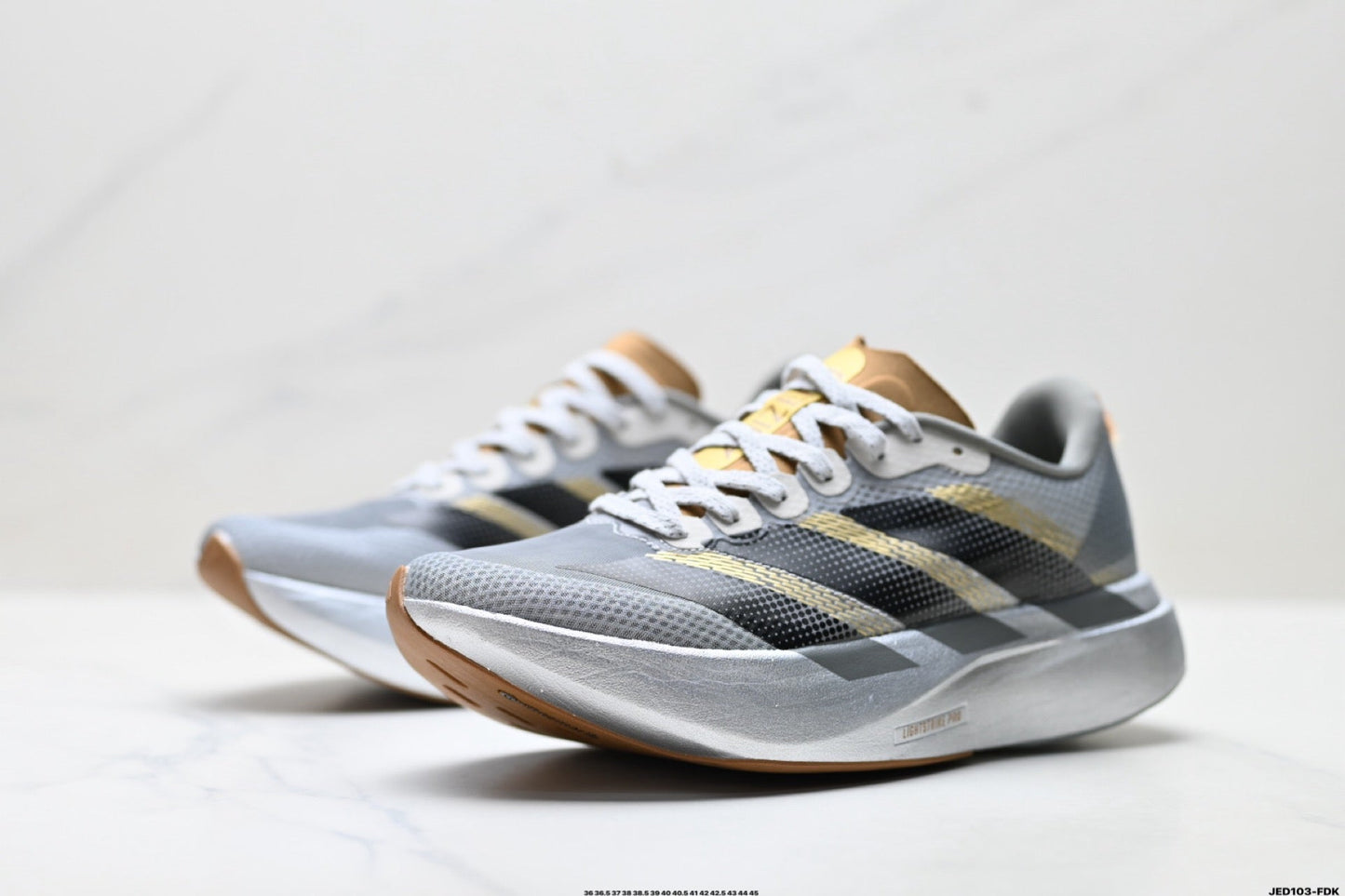 Adidas K81801550 Unisex Running Shoes #10 - White/Black/Gold - image 5