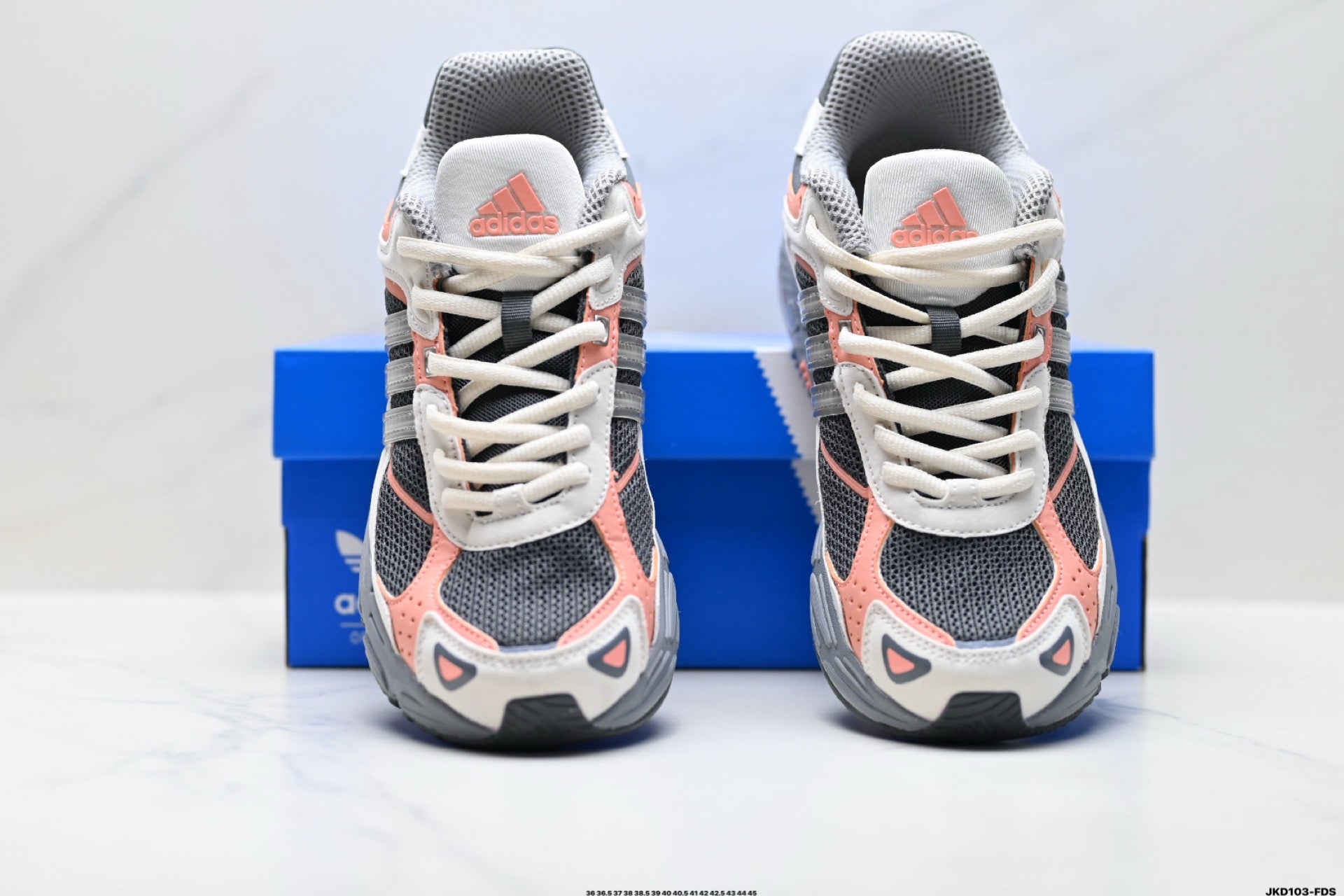 Adidas K81801550 Unisex Running Shoes #9 - Grey/Coral - image 2