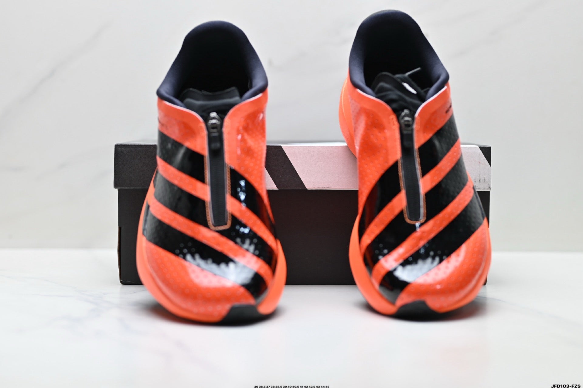 Adidas K81801650 Unisex Running Shoes #6 - Black/Orange - image 2