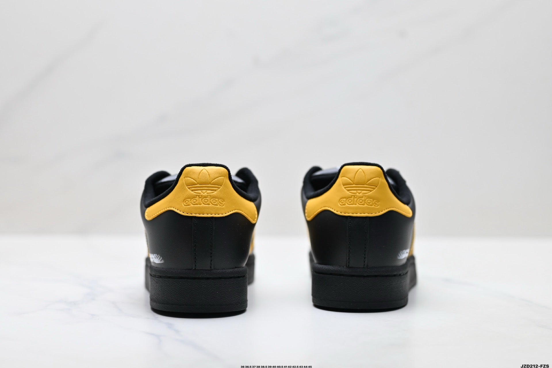 Adidas K81801450 Unisex Shell-Toe Sneakers - Black/Yellow - image 8