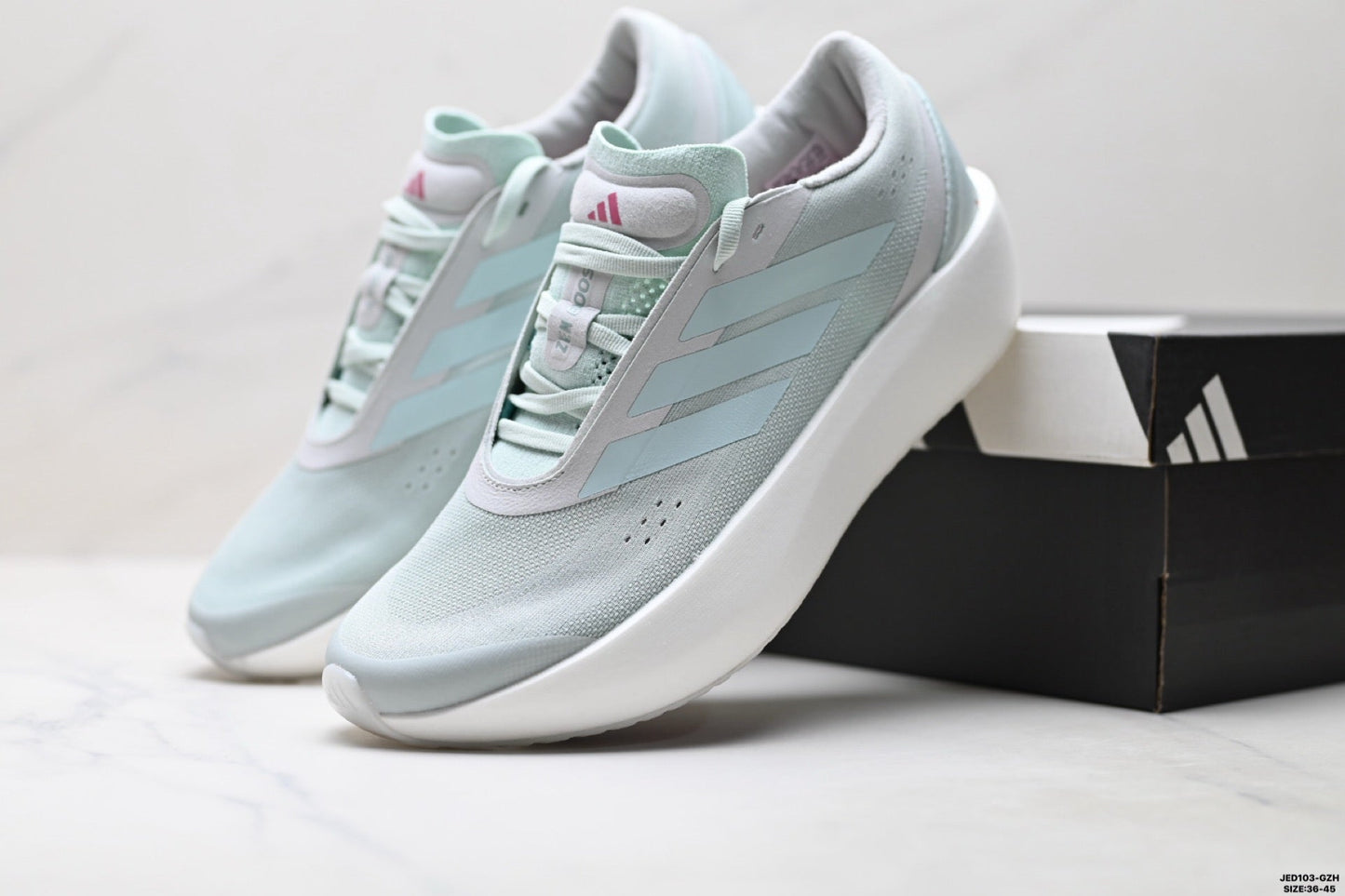 Adidas K81801550 Unisex Running Shoes #7 - White/Mint/Pink