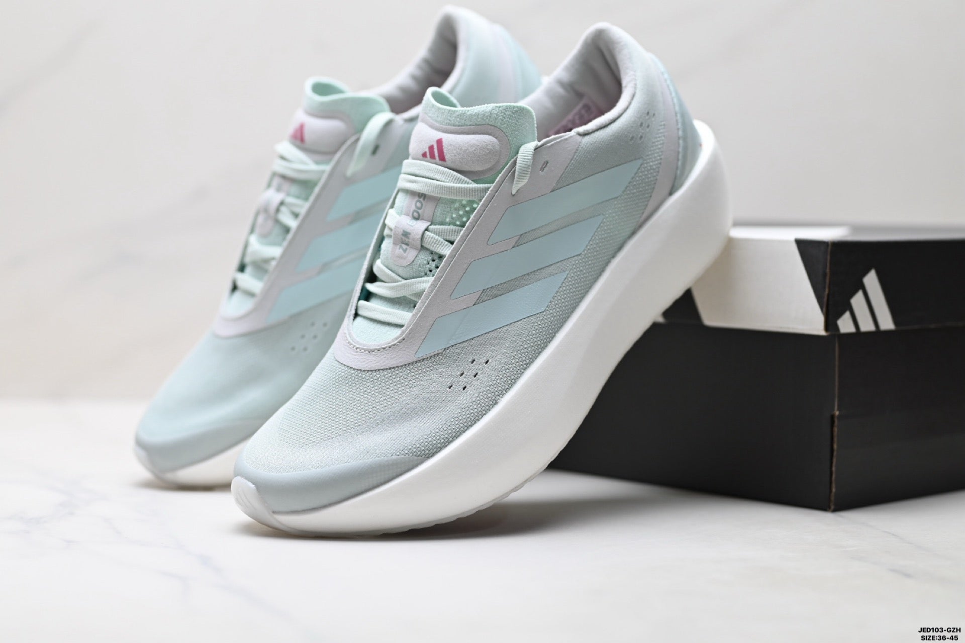 Adidas K81801550 Unisex Running Shoes #7 - White/Mint/Pink