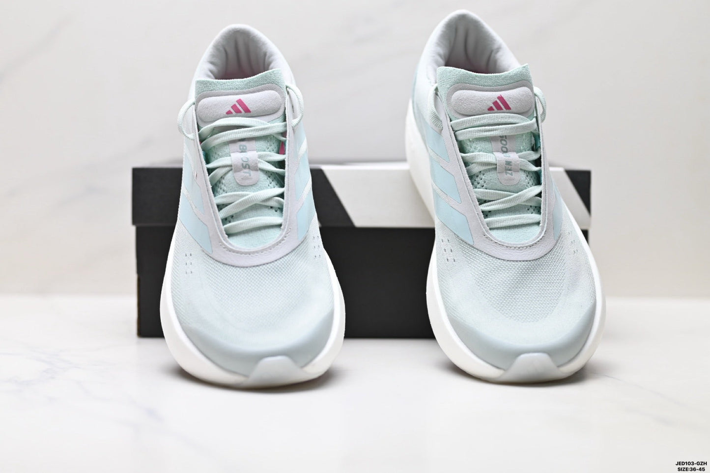Adidas K81801550 Unisex Running Shoes #7 - White/Mint/Pink - image 2