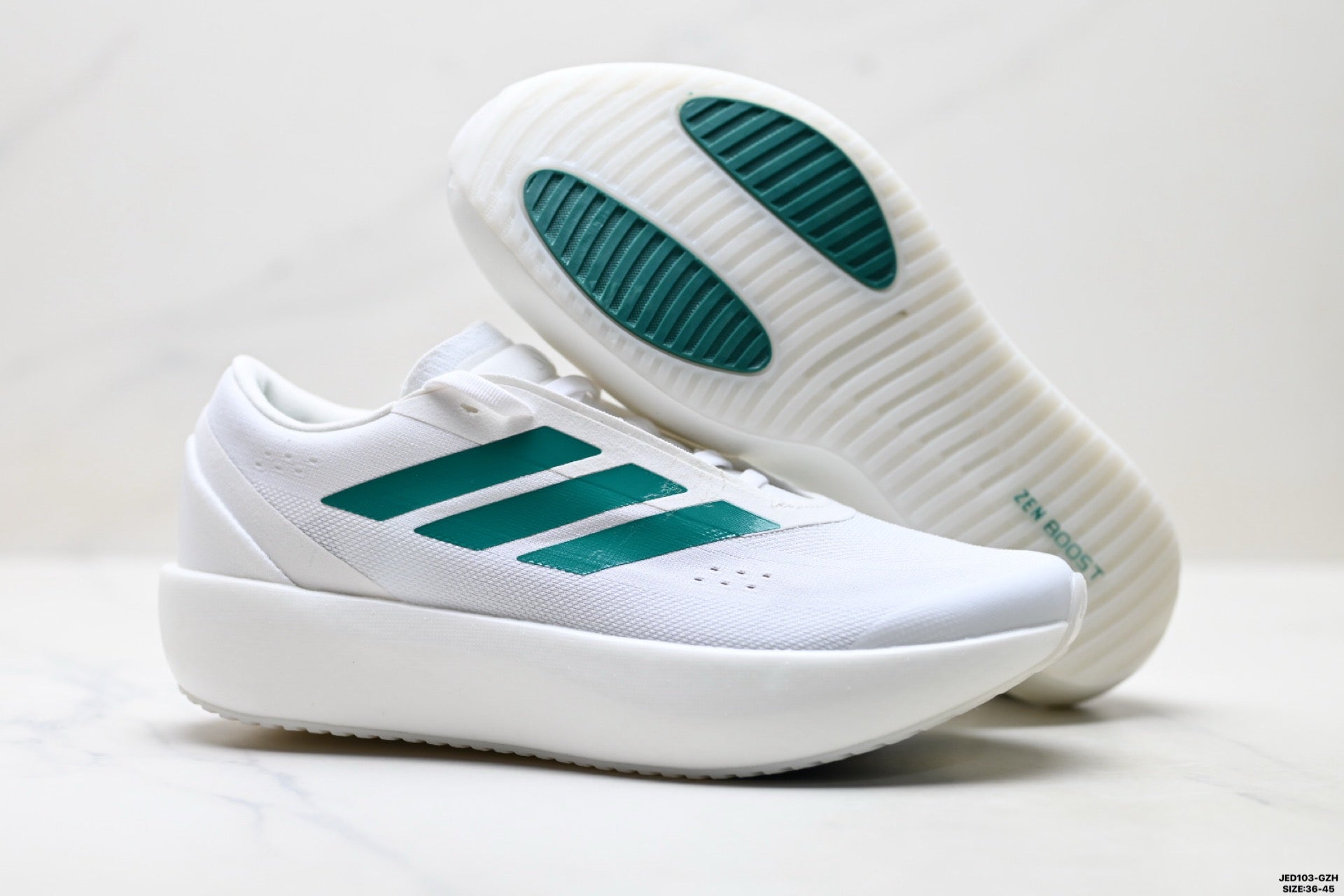 Adidas K81801550 Unisex Running Shoes #7 - White/Teal - image 19