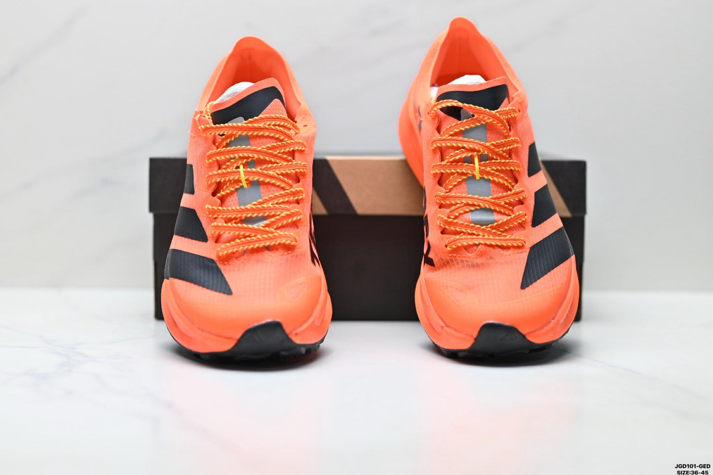 Adidas K81801750 Unisex Running Shoes #2 - Orange/Black - image 2