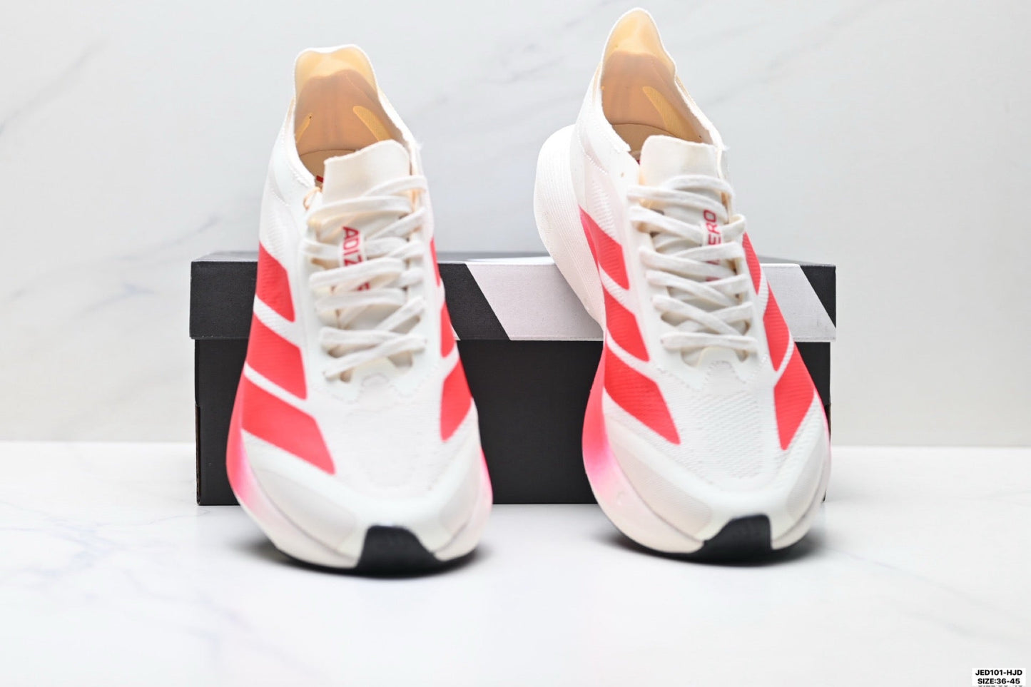 Adidas K81801550 Unisex Running Shoes #4 - White/Red - image 2