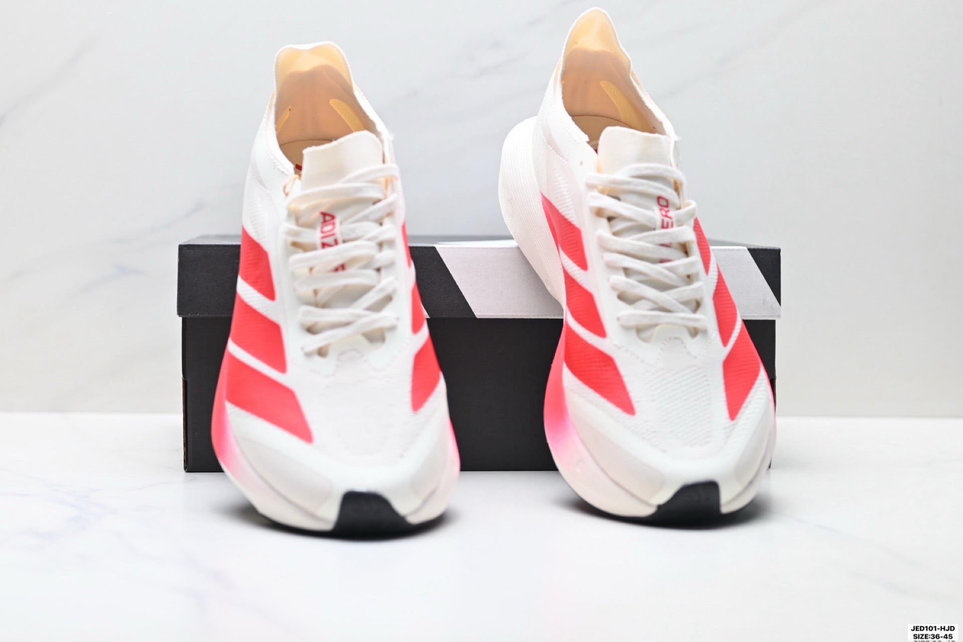 Adidas K81801550 Unisex Running Shoes #4 - White/Red - image 2