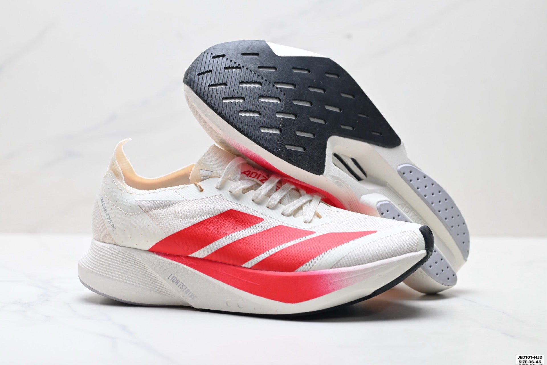 Adidas K81801550 Unisex Running Shoes #4 - White/Red - image 4