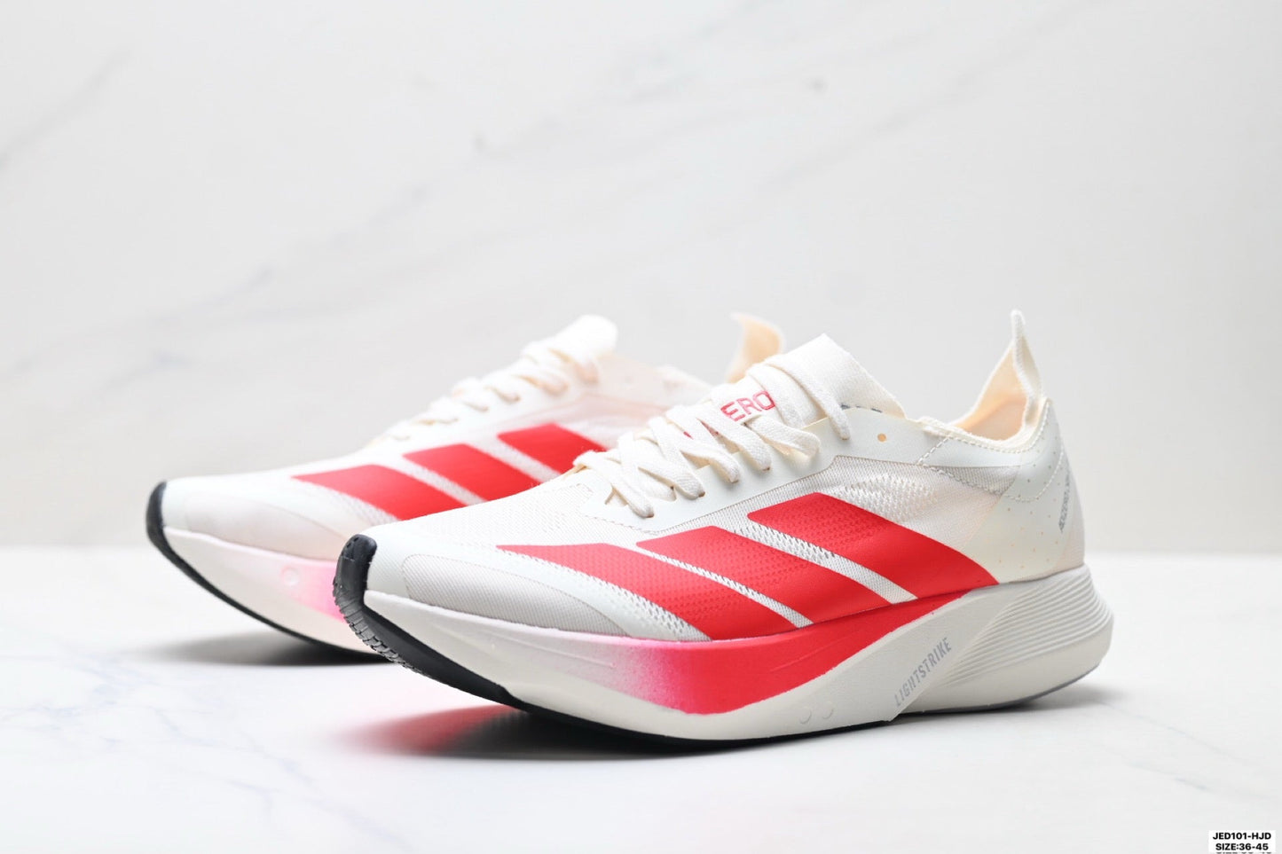 Adidas K81801550 Unisex Running Shoes #4 - White/Red - image 5