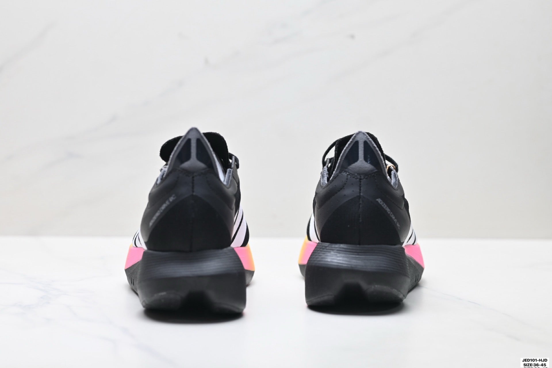 Adidas K81801550 Unisex Running Shoes #4 - Black/Pink/Yellow #1 - image 8