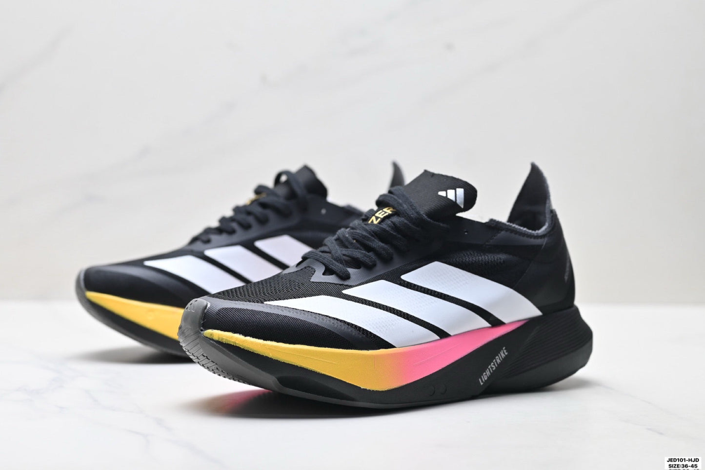 Adidas K81801550 Unisex Running Shoes #4 - Black/Pink/Yellow #1 - image 10