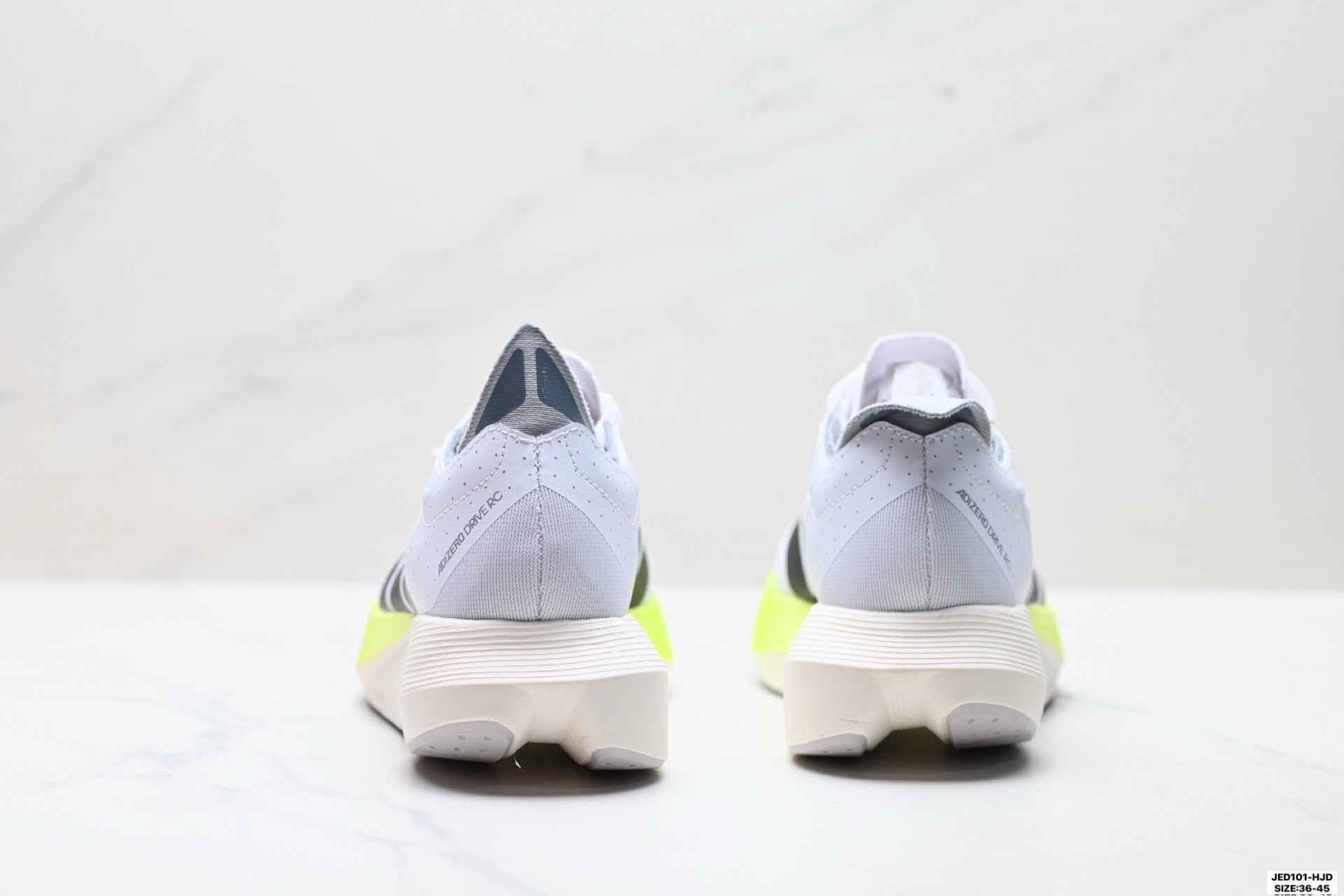 Adidas K81801550 Unisex Running Shoes #4 - White/Neon Yellow - image 13