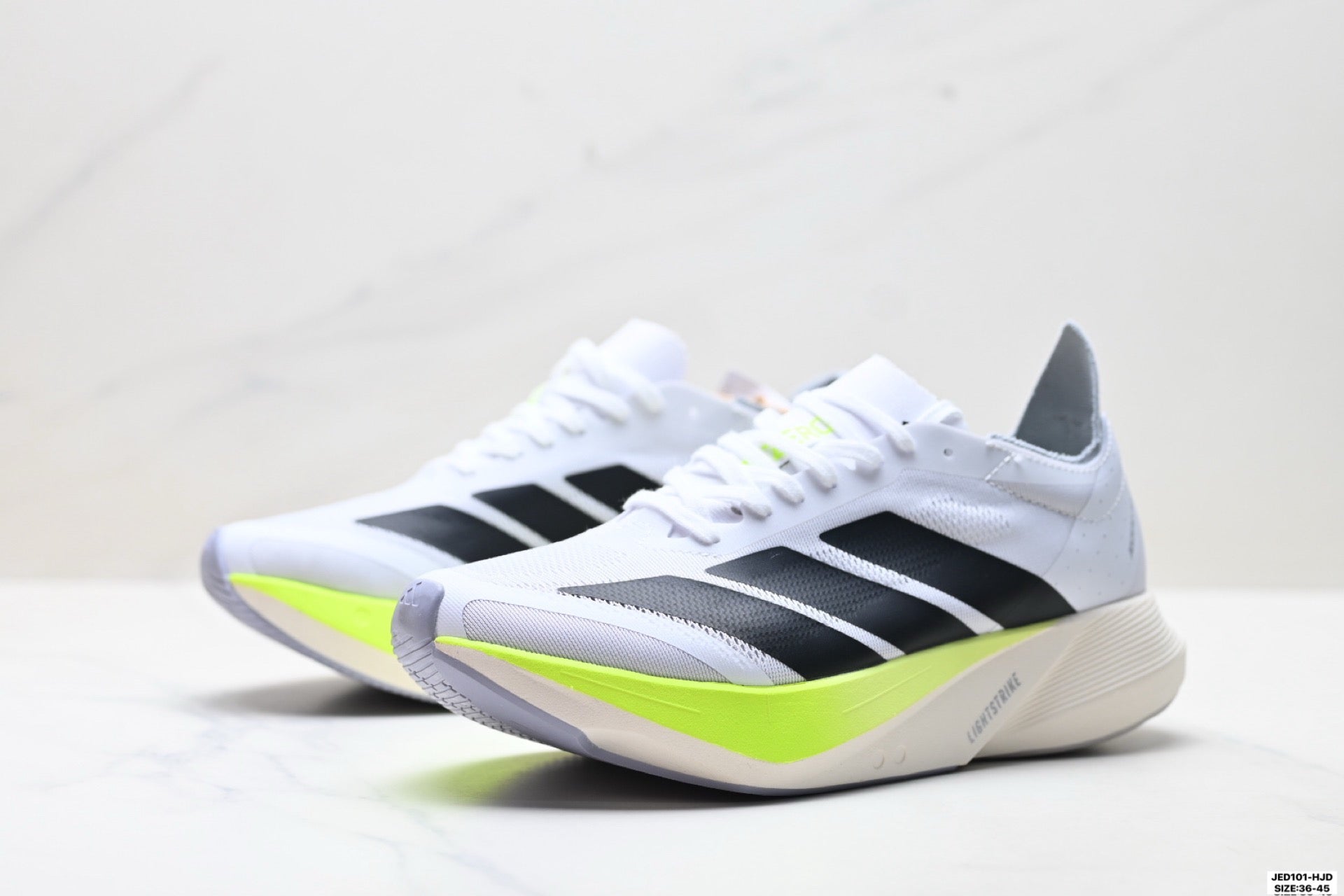 Adidas K81801550 Unisex Running Shoes #4 - White/Neon Yellow - image 15