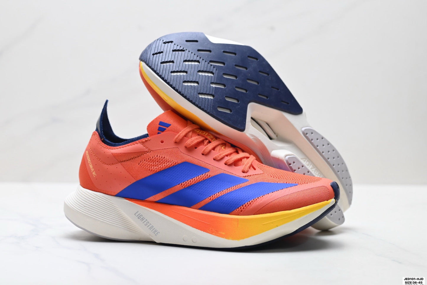 Adidas K81801550 Unisex Running Shoes #4 - Orange/Blue - image 19
