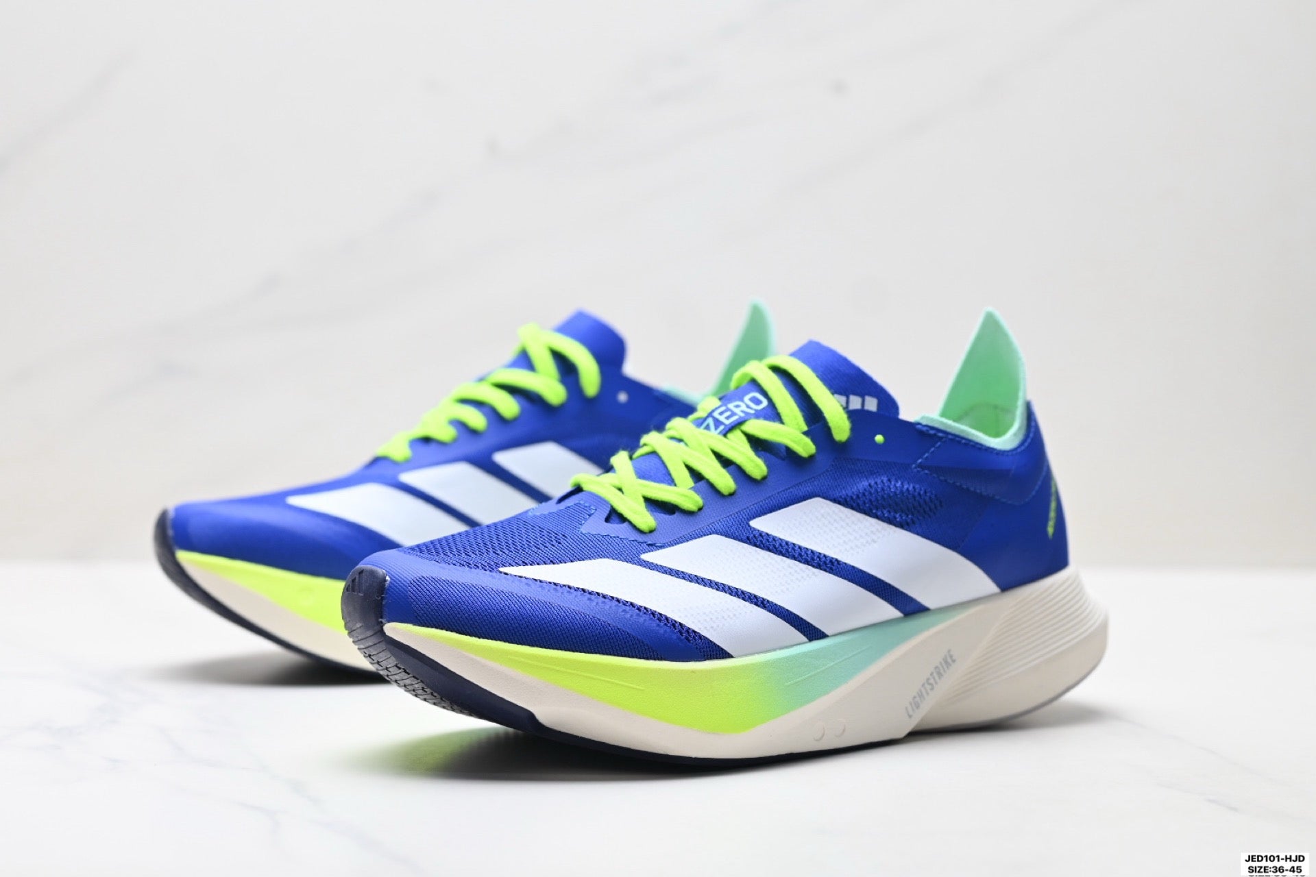 Adidas K81801550 Unisex Running Shoes #4 - Blue/Neon Green - image 35